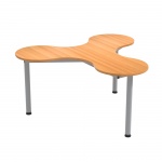 Kleeblatt 3er Tisch, 134x122 cm (B/T), höhenverstellbar 58-72 cm, 